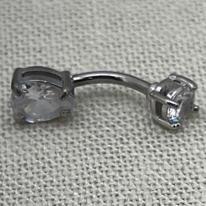 Curved Navel Ring Surgical Steel Belly Button Ring CZ Gem Body Piercing Jewelry